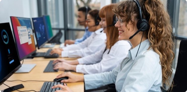 Family enjoying connected home services