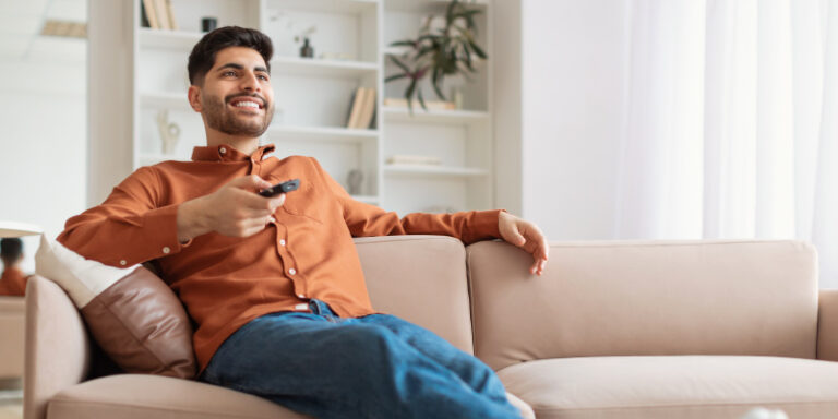 Cox basic cable tv male watching tv 01